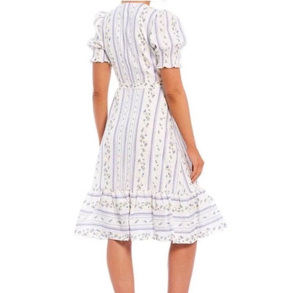 NWT Antonio Melani Cleo wallpaper floral linen blend wrap dress, 8 - Picture 2 of 11